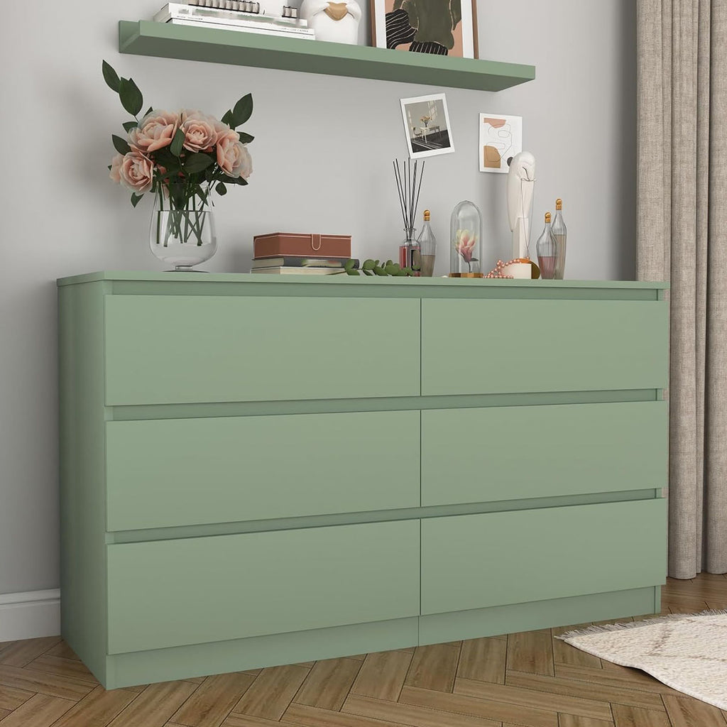 green dresser ikea STORKLINTA 6-drawer you can store blankets and other larger things A Malm With Sage Green
