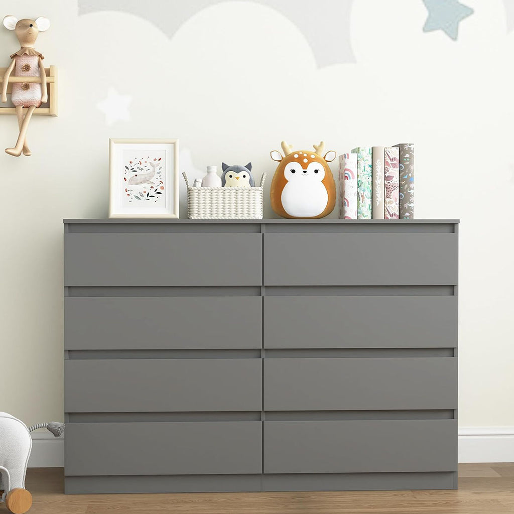 grey 8 drawer dresser Hommoo Drawers Double Gray offering a firm grip Color:Goose Foot rebuy_bundle Sage Green Tulle A-line