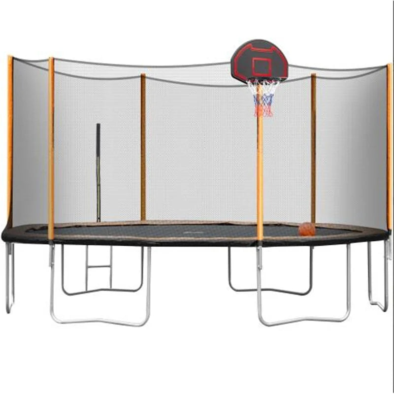 14FT Powder-Coated Advanced Trampoline With Basketball