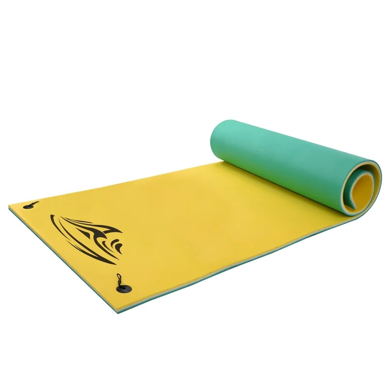 9 X 6 Ft Floating Mat Water Yoga Pad, Yellow + Vinyl