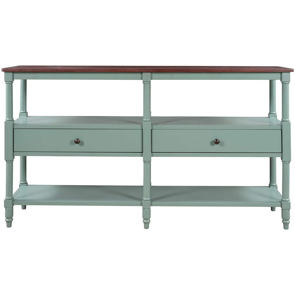 Console Table with Drawers and Shelves 