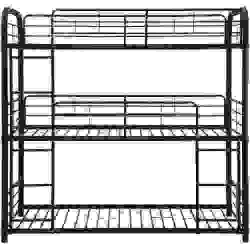 Modern Metal Triple / Quad Bunk Bed, Black