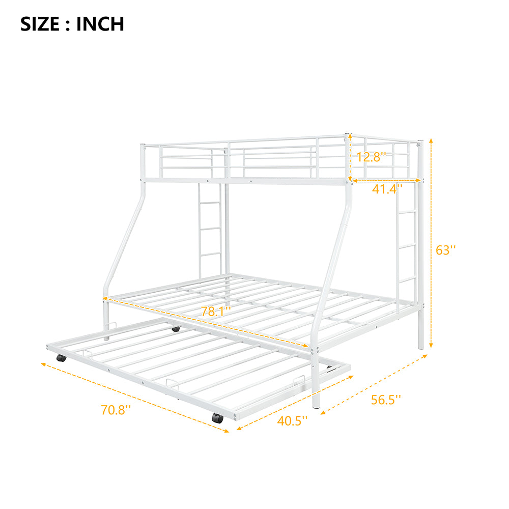 Twin over Full Bed with Twin Size Trundle