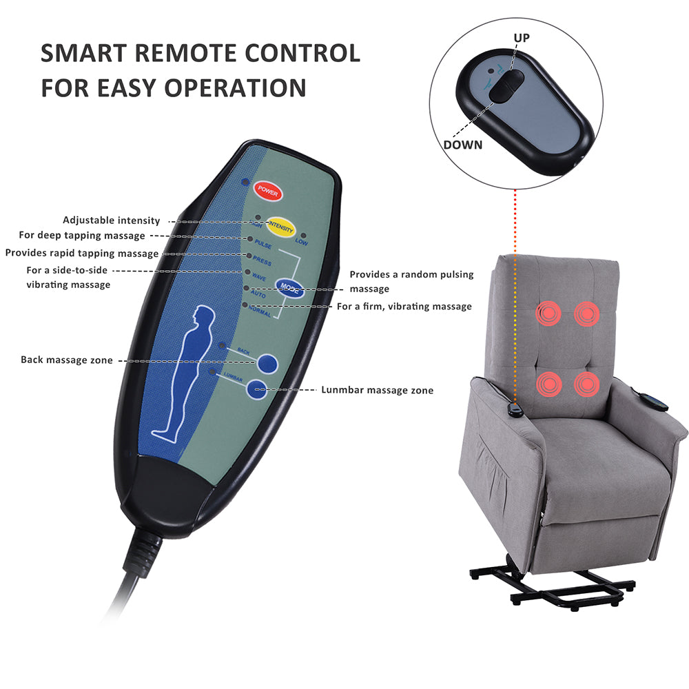 Power Lift Recliner Chair with Adjustable Massage Function