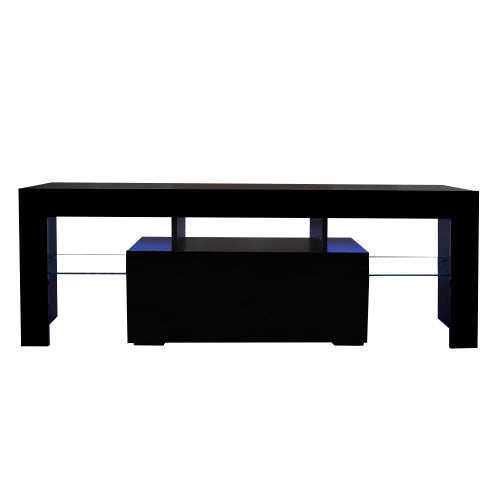 TV Stand with Adjustable LED RGB Lights, Black