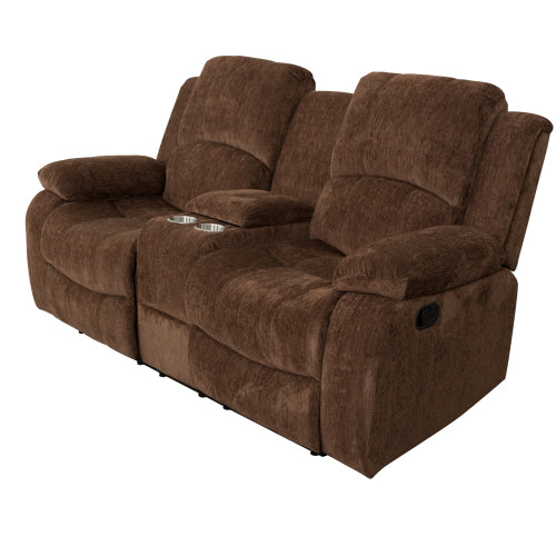 Love Seats Soft Chenille Fabric Sofa Recliner, Brown