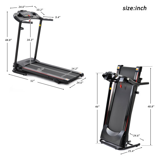 Folding Electric Treadmill Running Machine, Black