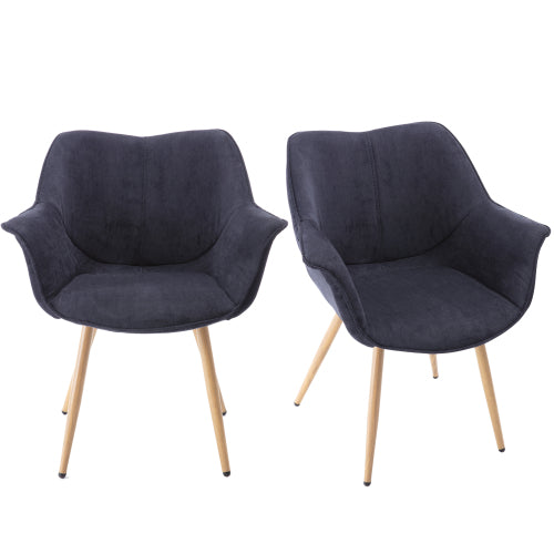 Modern Upholstered Fabric Dining Chairs ( Set of 2/ Navy Blue)