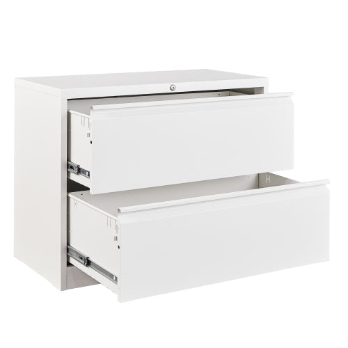 Steel Lateral File Cabinet with 2 -Drawer, White