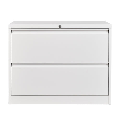 Steel Lateral File Cabinet with 2 -Drawer, White