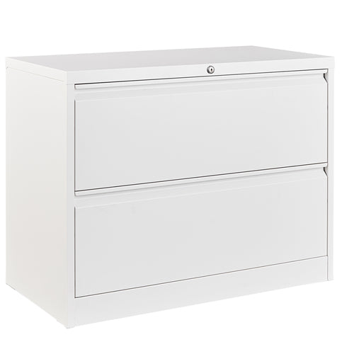 Steel Lateral File Cabinet with 2 -Drawer, White