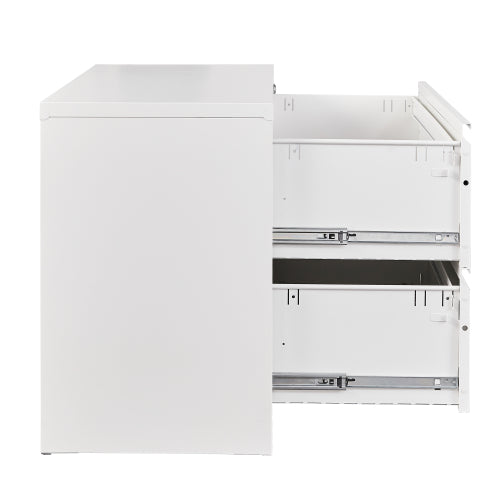 Steel Lateral File Cabinet with 2 -Drawer, White