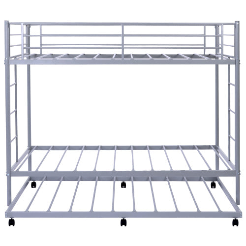 Twin over Twin Bunk Bed with Trundle, Grey