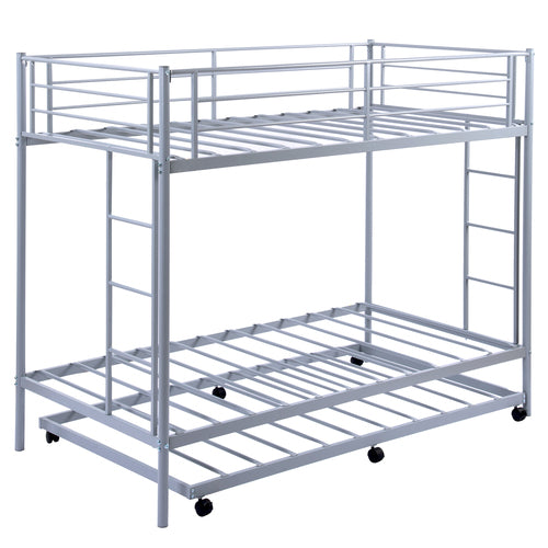 Twin over Twin Bunk Bed with Trundle, Grey