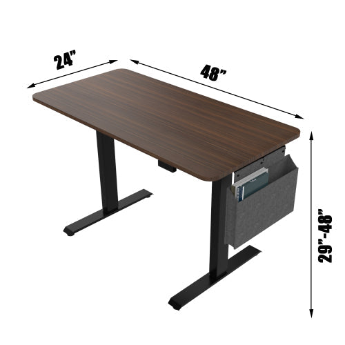 Height Adjustable Electric Standing Desk with Headset Hook and Storage Bag