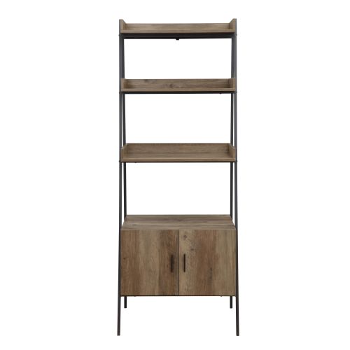 Rectangular BookShelf, Rustic Oak & Black Finish