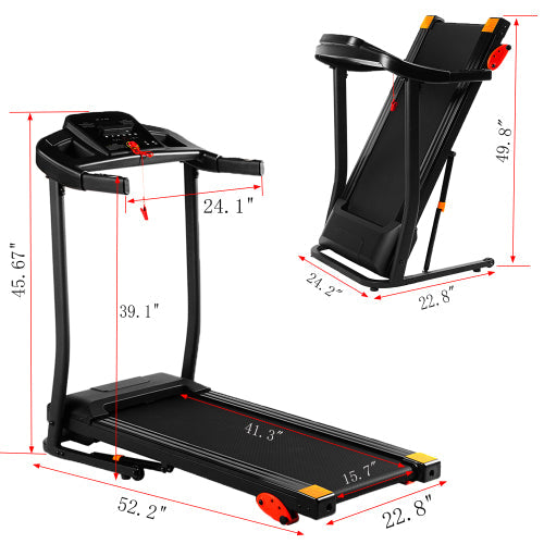 Home Folding Treadmill with LED Display, Black