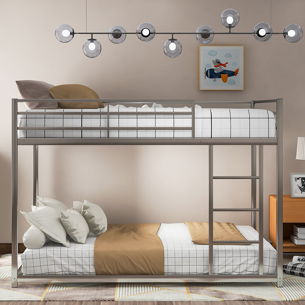 Full over Full Metal Low Bunk Bed