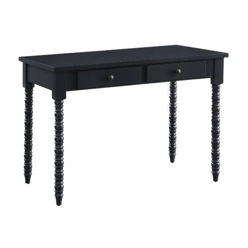 Traditional Wooden Writing Desk, Black Finish