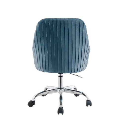 360 Degree Swivel Office Chair, Blue Velvet