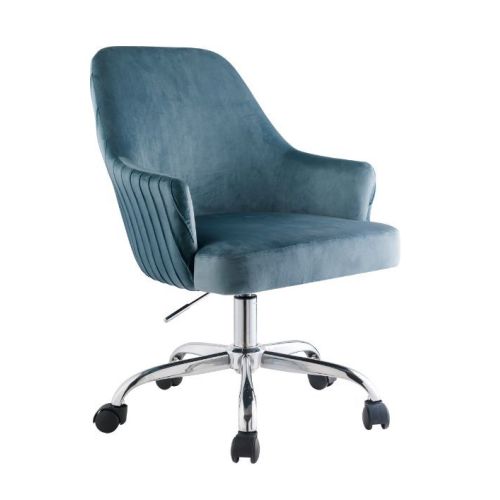 360 Degree Swivel Office Chair, Blue Velvet