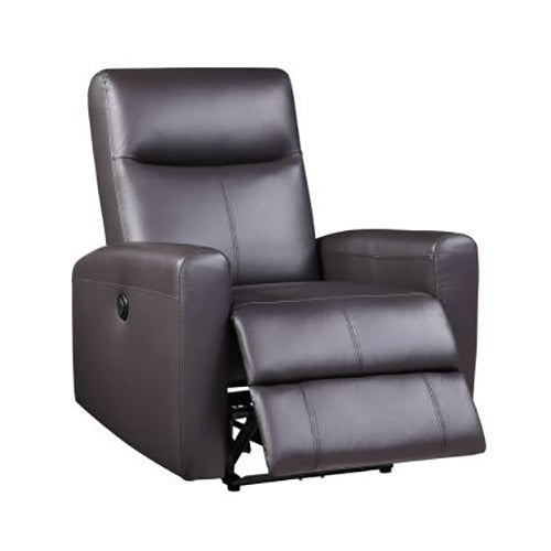 Grain Leather Sofa Recliner (Power Motion), Brown