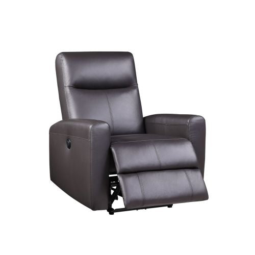 Grain Leather Sofa Recliner (Power Motion), Brown