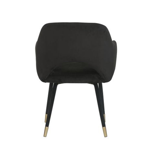 Modern Lounge Arm Chair, Black Velvet & Gold