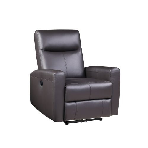 Grain Leather Sofa Recliner (Power Motion), Brown