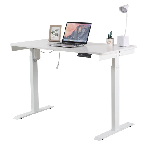 Single Motor Electric Height Adjustable Desk, White