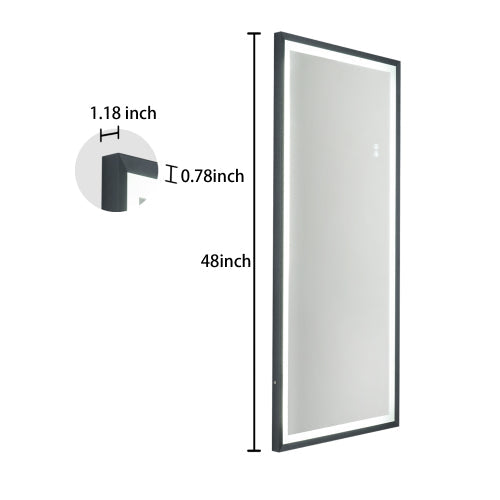 LED Full Length Mirror Wall Mounted Lighted Floor Mirror