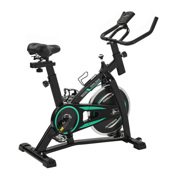 Stationary Indoor Cycling Bike with LCD Monitor, Green