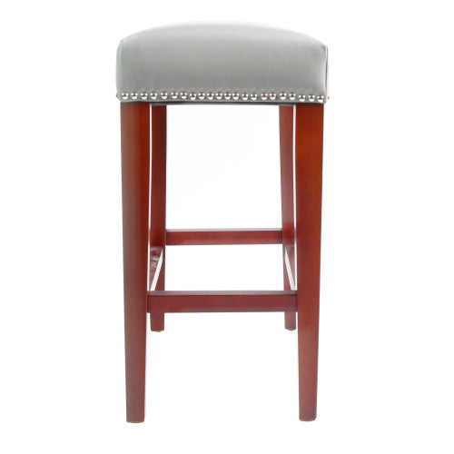 Morden Leather Bar Stools Set of 2, Grey