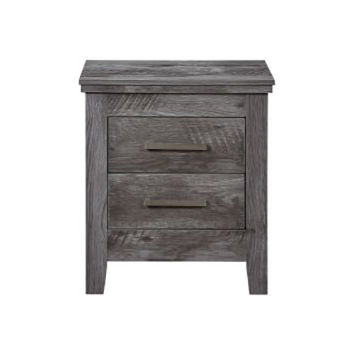 Solid Pine Nightstand End Tbale, Rustic Gray Oak