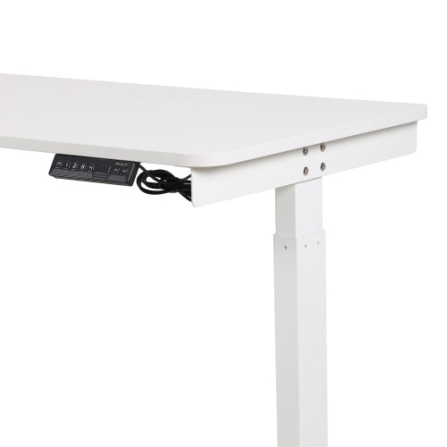 Single Motor Electric Height Adjustable Desk, White