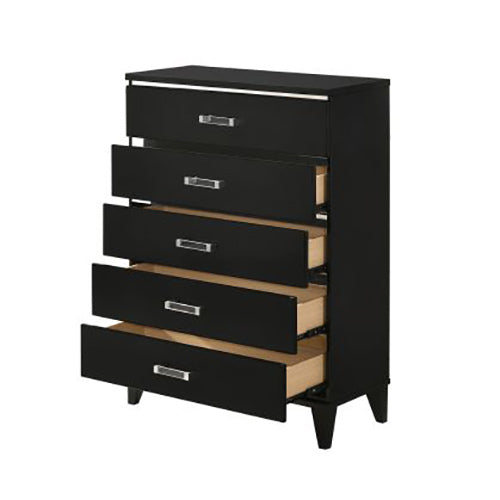 Lateral File Cabinet Storage Chest, Black Finish