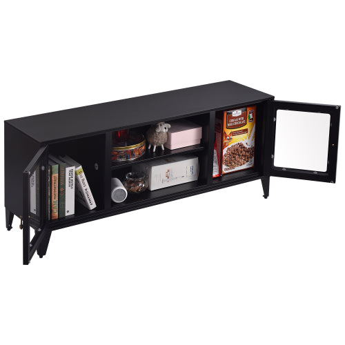 Industrial Style TV Stands Cabinet for TVs Up to 55 inch, Black