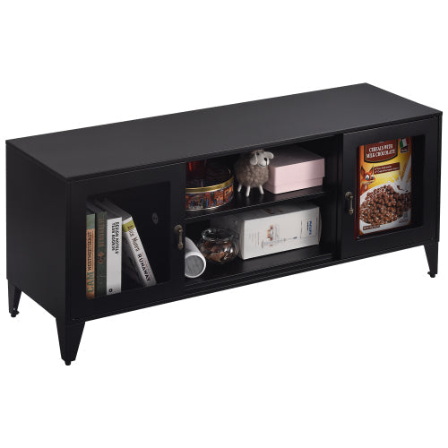 Industrial Style TV Stands Cabinet for TVs Up to 55 inch, Black