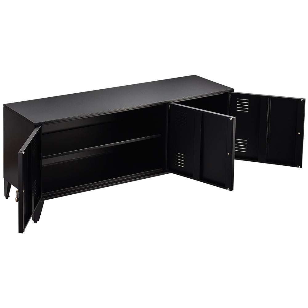 Metal TV Stand with Cabinet