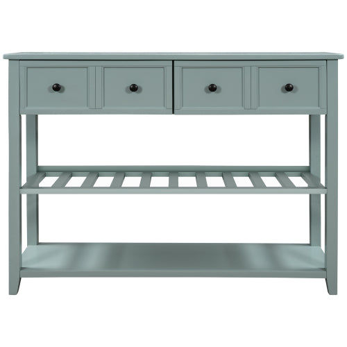 48 Inches Solid Wood Console Table, Green