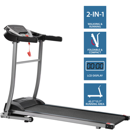 Electric Treadmill Motorized Running Machine 1.5 HP with Speaker