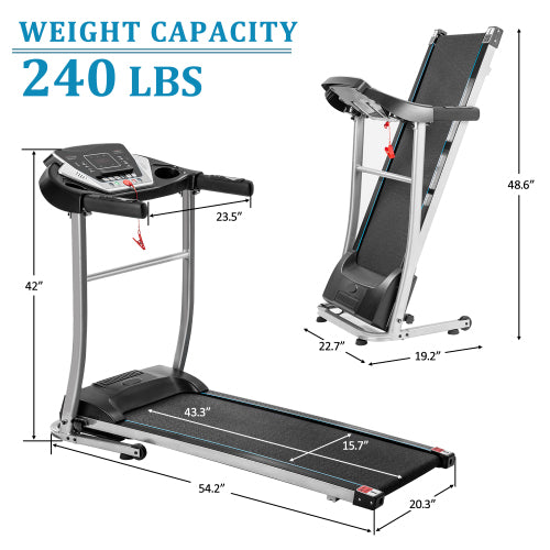 Electric Treadmill Motorized Running Machine 1.5 HP with Speaker