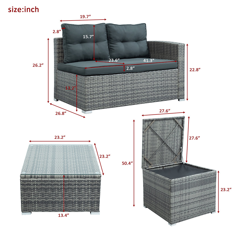 Furniture Sofa Set with Large Storage Box