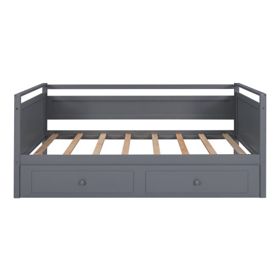 Twin Size Daybed with Trundle, Gray