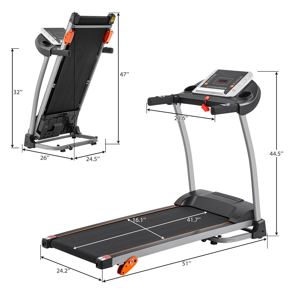 Folding Treadmill 1.5HP Electric Running & Jogging Machine