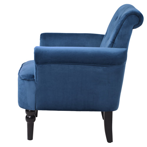 Elegant Button Tufted Club Sofa Chair Armchairs, Navy Blue