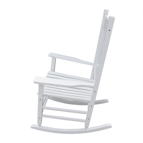 Outdoor Rocking Solid Wood Chair, White