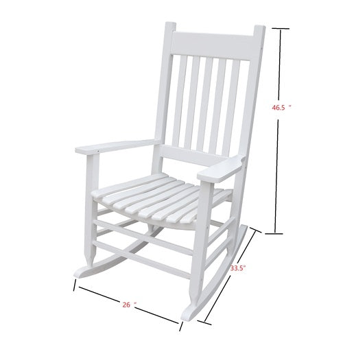 Outdoor Rocking Solid Wood Chair, White