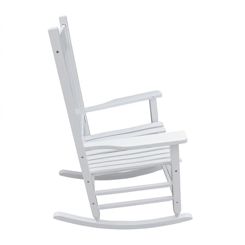 Outdoor Rocking Solid Wood Chair, White