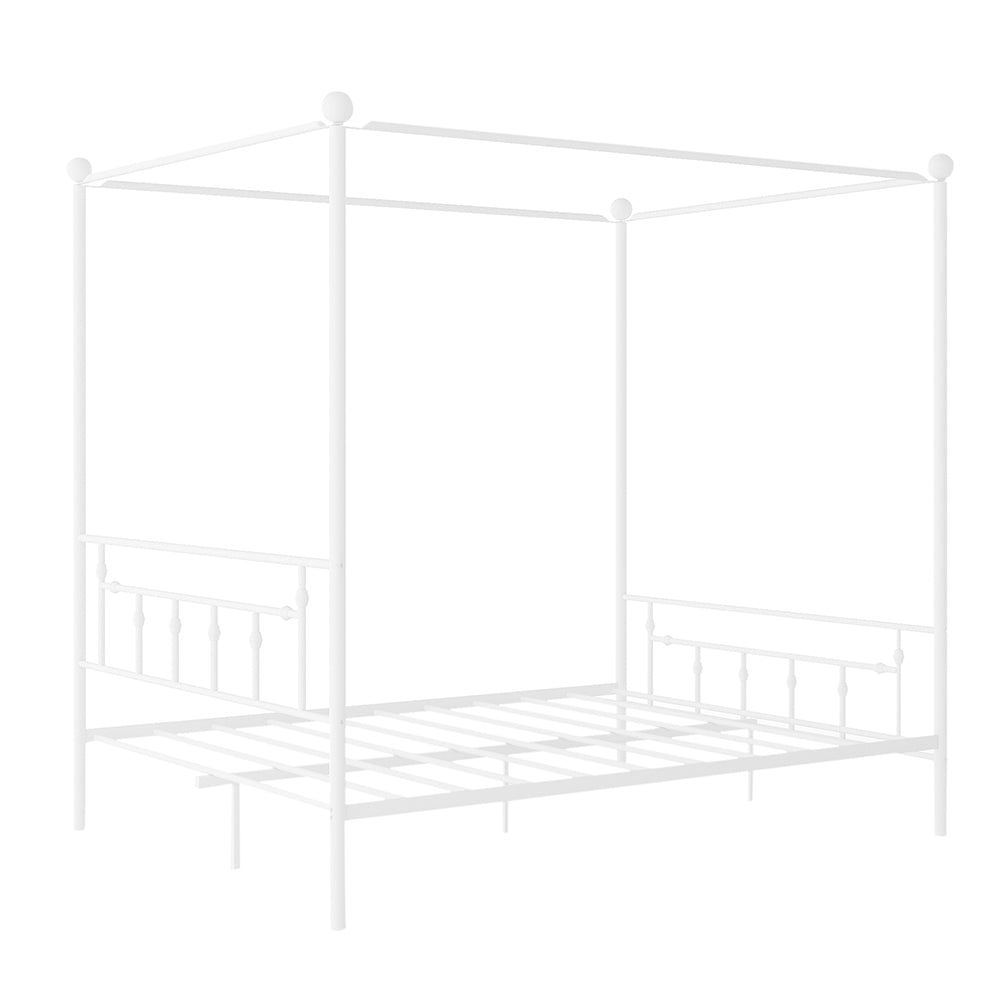 Queen Metal Canopy Bed with Headboard